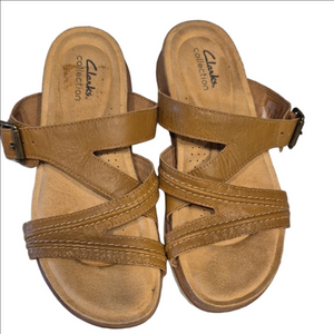 Clarks Brown Leather Sandals